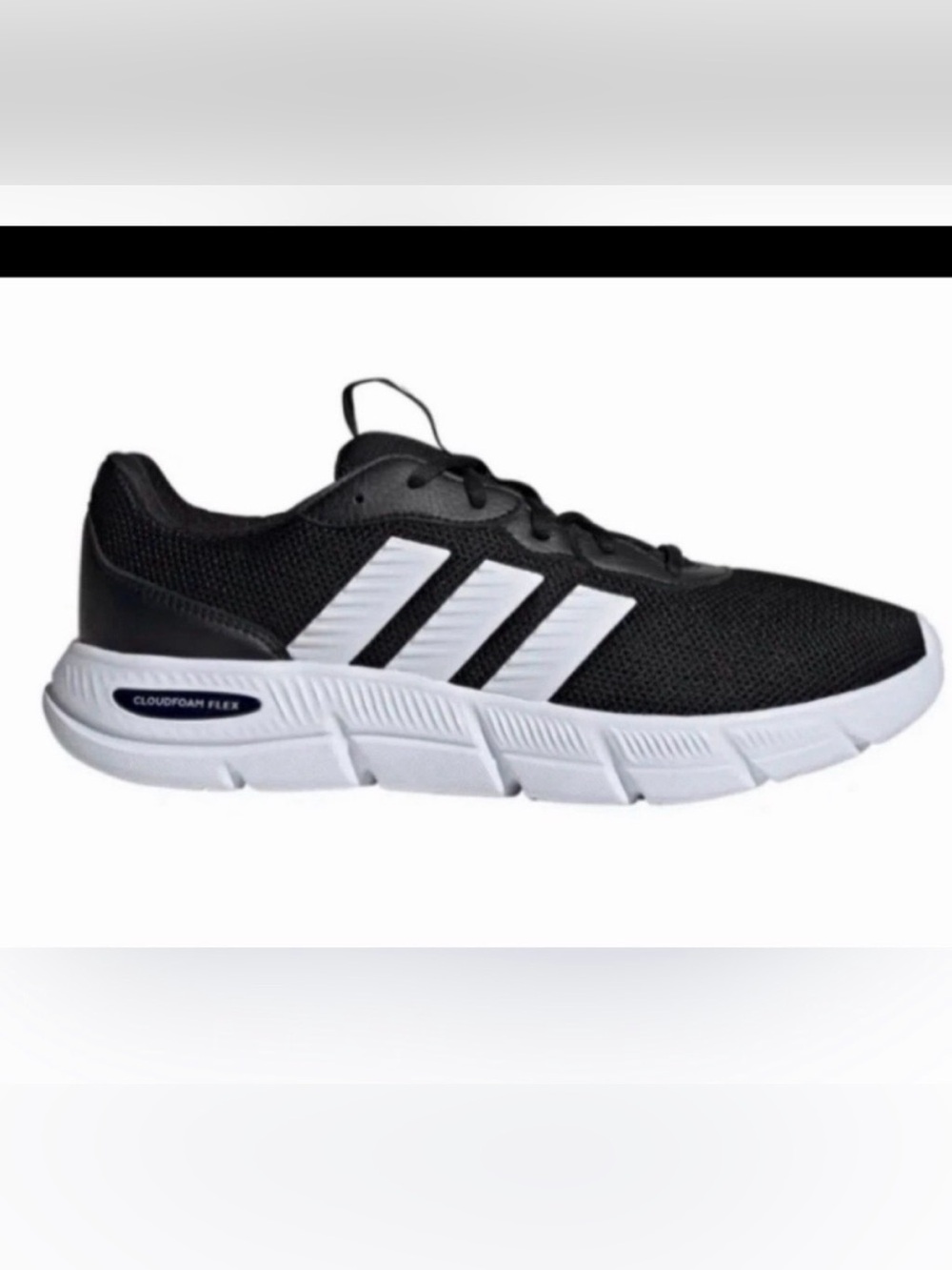 Adidas Women’s Cloudfoam Flex Laces Athletic Sneakers Black White Size 7 M